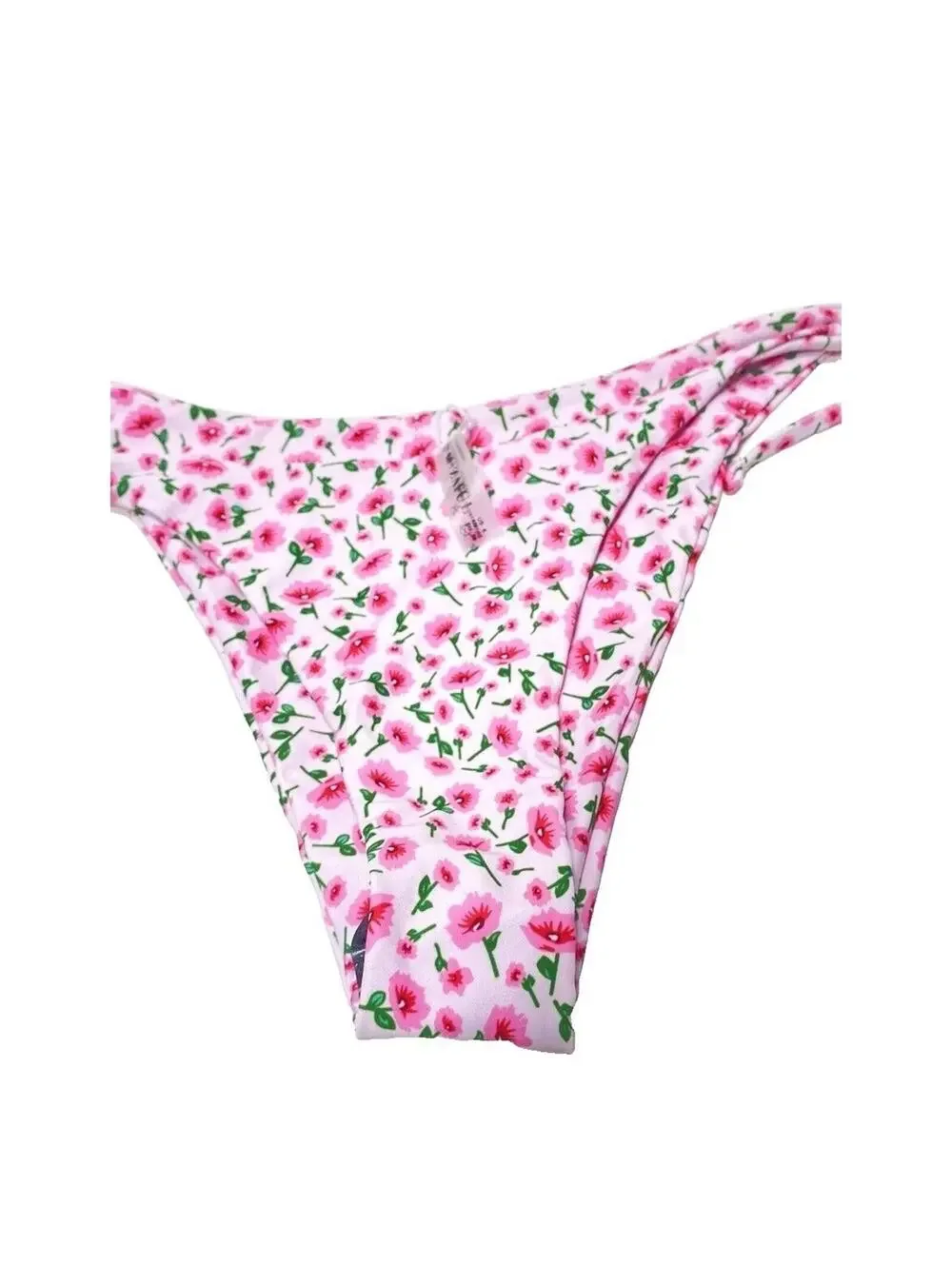 Women's Pink Floral Bikini Bottom, Cute with Side Ties, Zaful, New Size 6/Medium